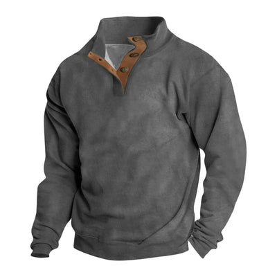 Soft Jackets for Men Lapel Collar Solid Color Athletic Mens Pullover Mock Neck Button up Clearance Sweaters for Men Long Sleeve Winter Work Shirts for Men Dark Gray S